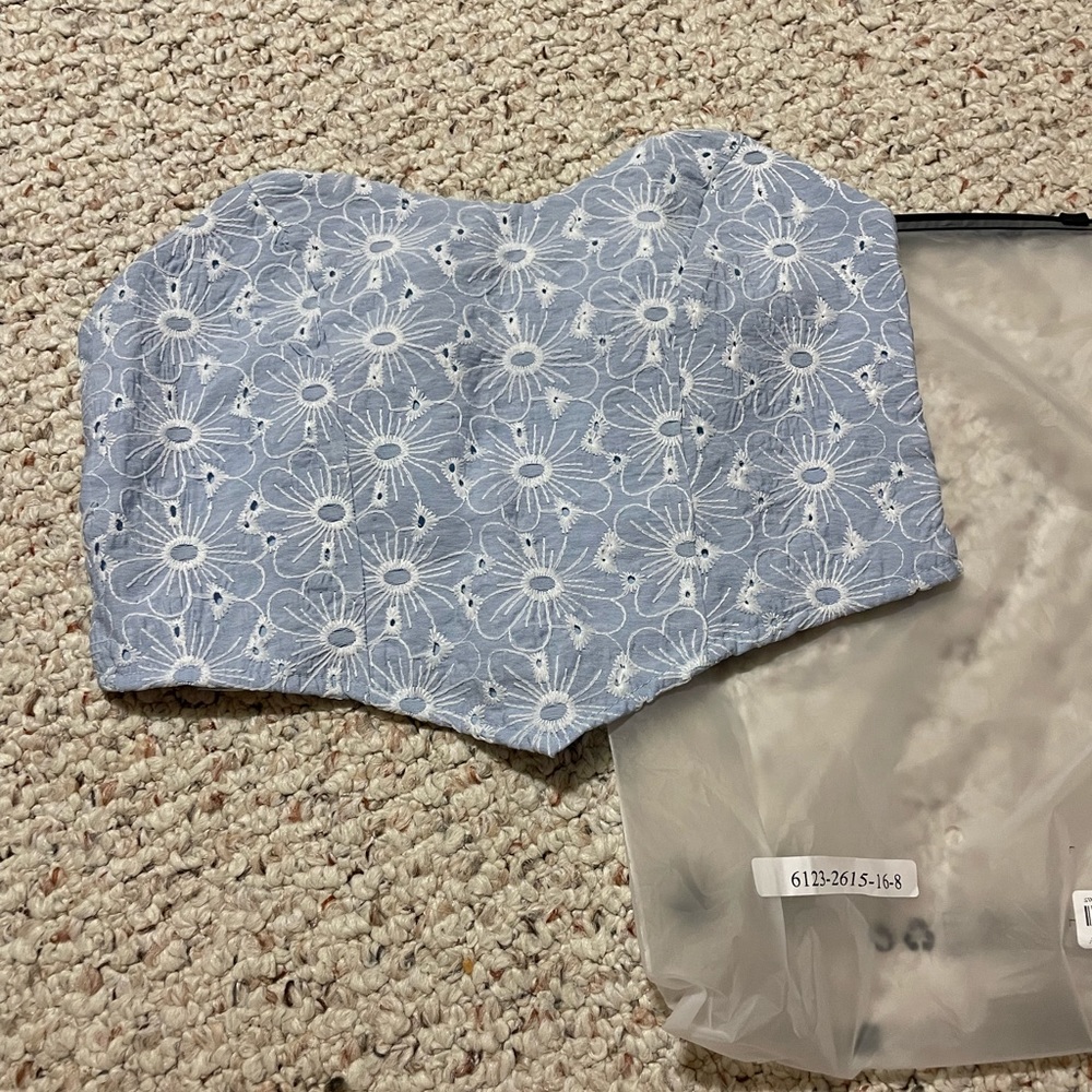 Shein blue corset top